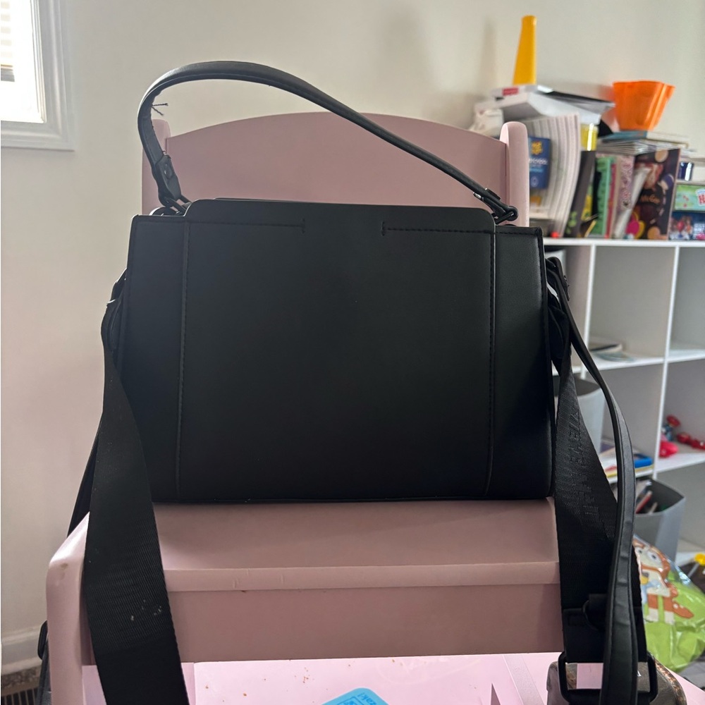 Steve Madden Black Structured Top-Handle Satchel - Picture 6 of 12